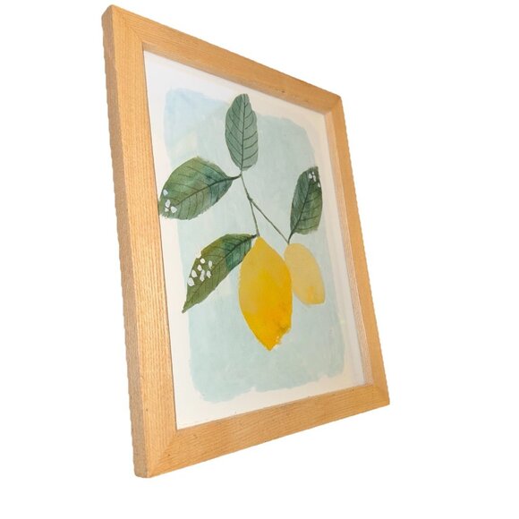 Hobby Lobby Botanical Wood Framed Wall Art Print Lemon Farmhouse 11x9x1 inches - Picture 2 of 7